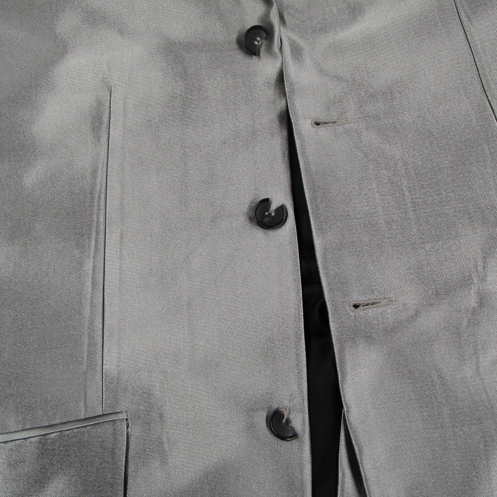 Balenciaga Paris Suit Mens 48 IT Metallic Silver Silk Made in Italy READ* - Picture 9 of 16